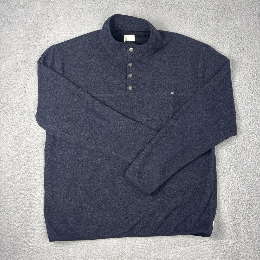 Vuori Venice Snap Front Pullover Men Size XXL Charcoal Gray Wool Blend Pocket